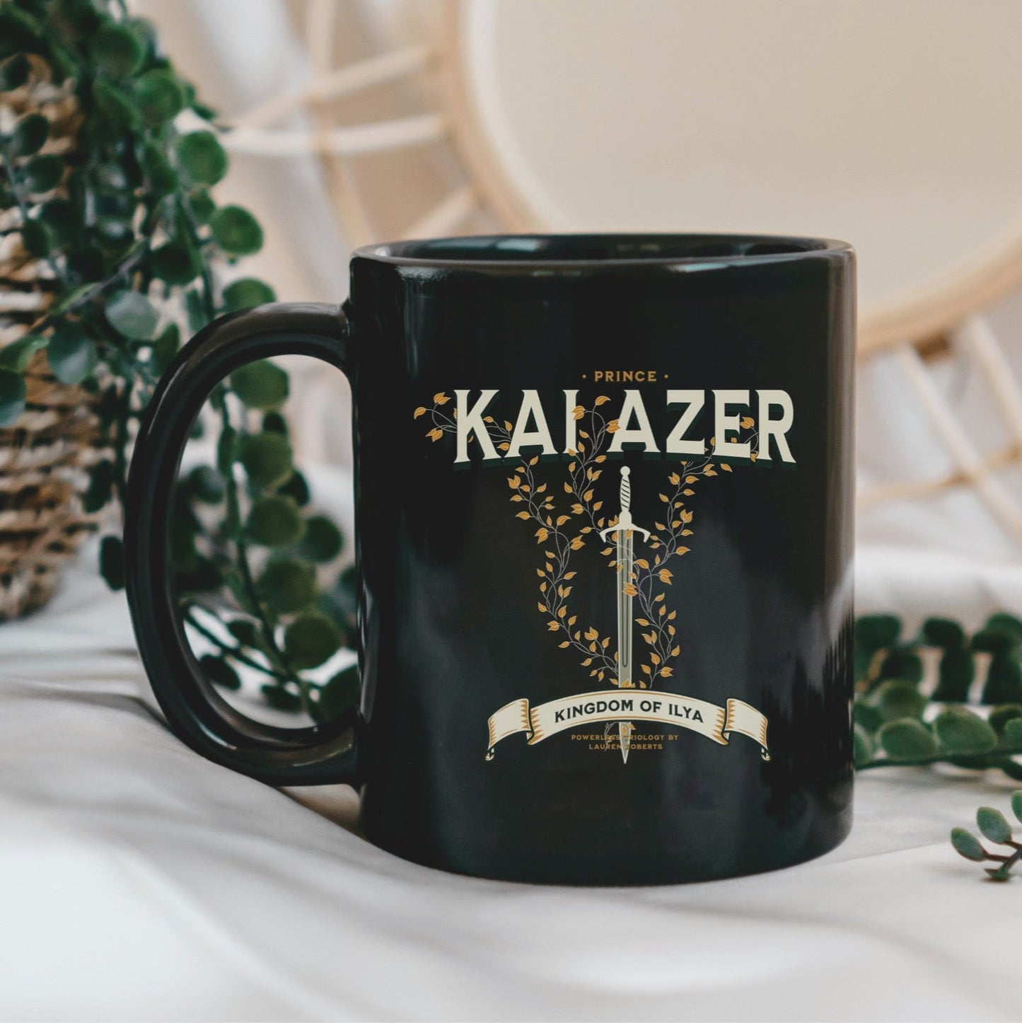 Prince Kai Azer of Kingdom Ilya Black Glossy Coffee Mug