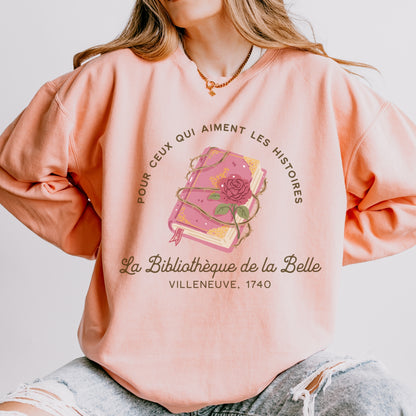 La Bibliotheque de la Belle Fleece Crewneck Sweatshirt