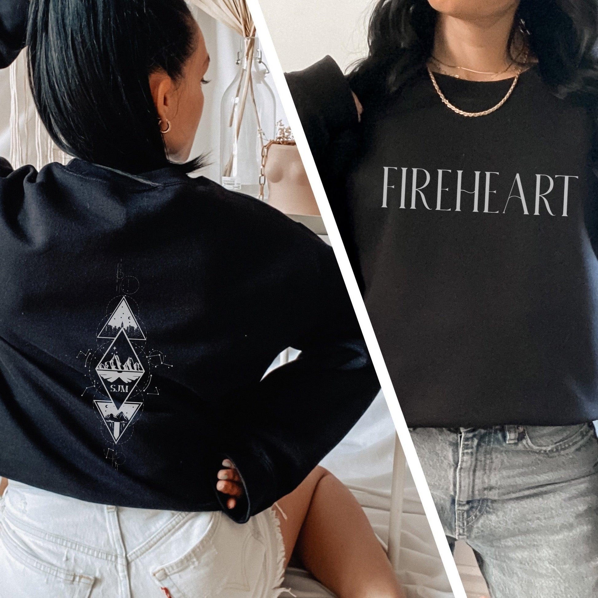 Fireheart Sweatshirt - The Bean Workshop - aelin galathynius, sarah j. maas, sweatshirt, throne of glass, tog