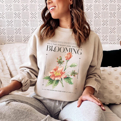 Kingsflame was Blooming Sweatshirt - The Bean Workshop - aelin galathynius, sarah j. maas, sweatshirt, throne of glass, tog