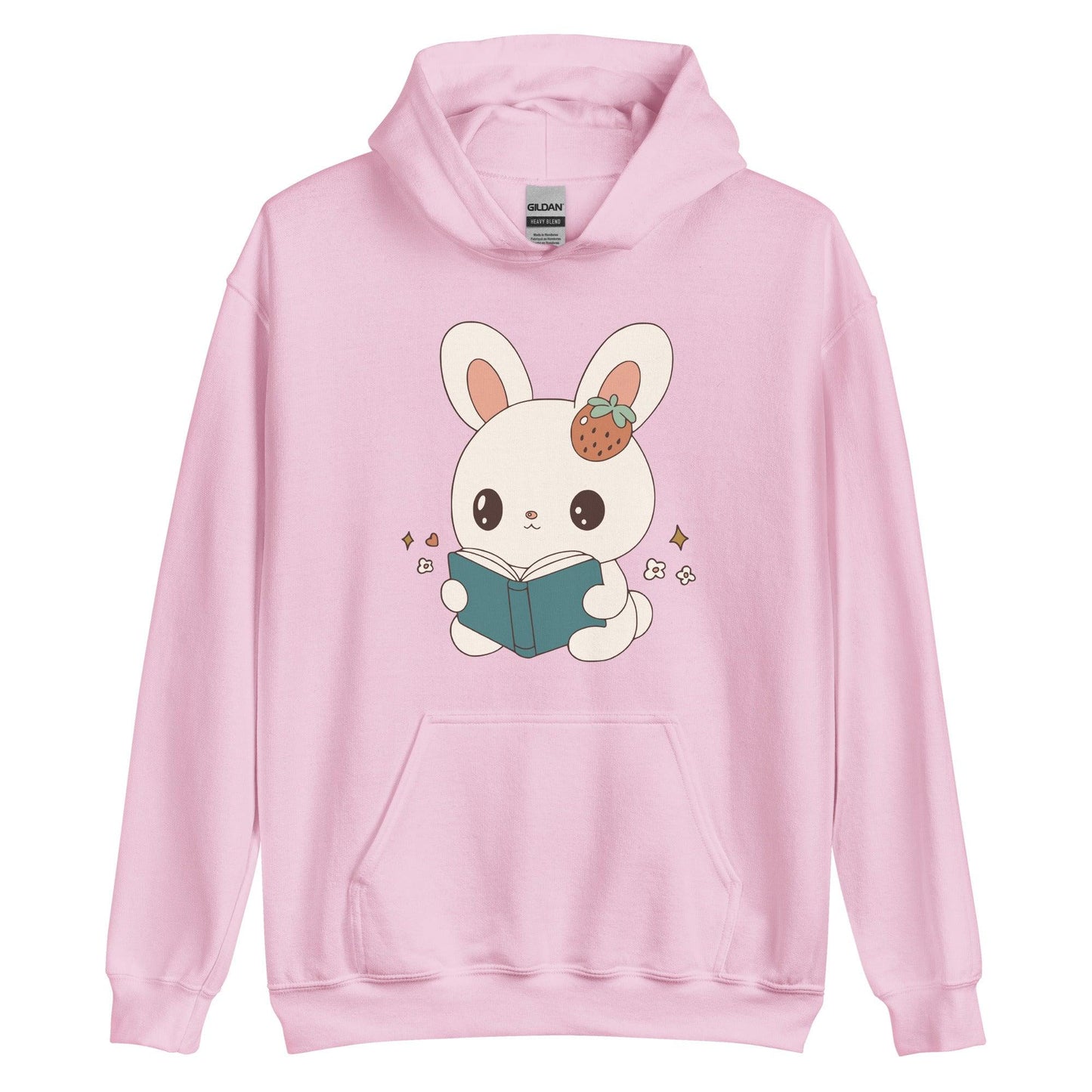 A Bunny Reading Her Book Hoodie - The Bean Workshop - animal shirt, bunny, hoodie, read everyday, read more books, short n' sweet