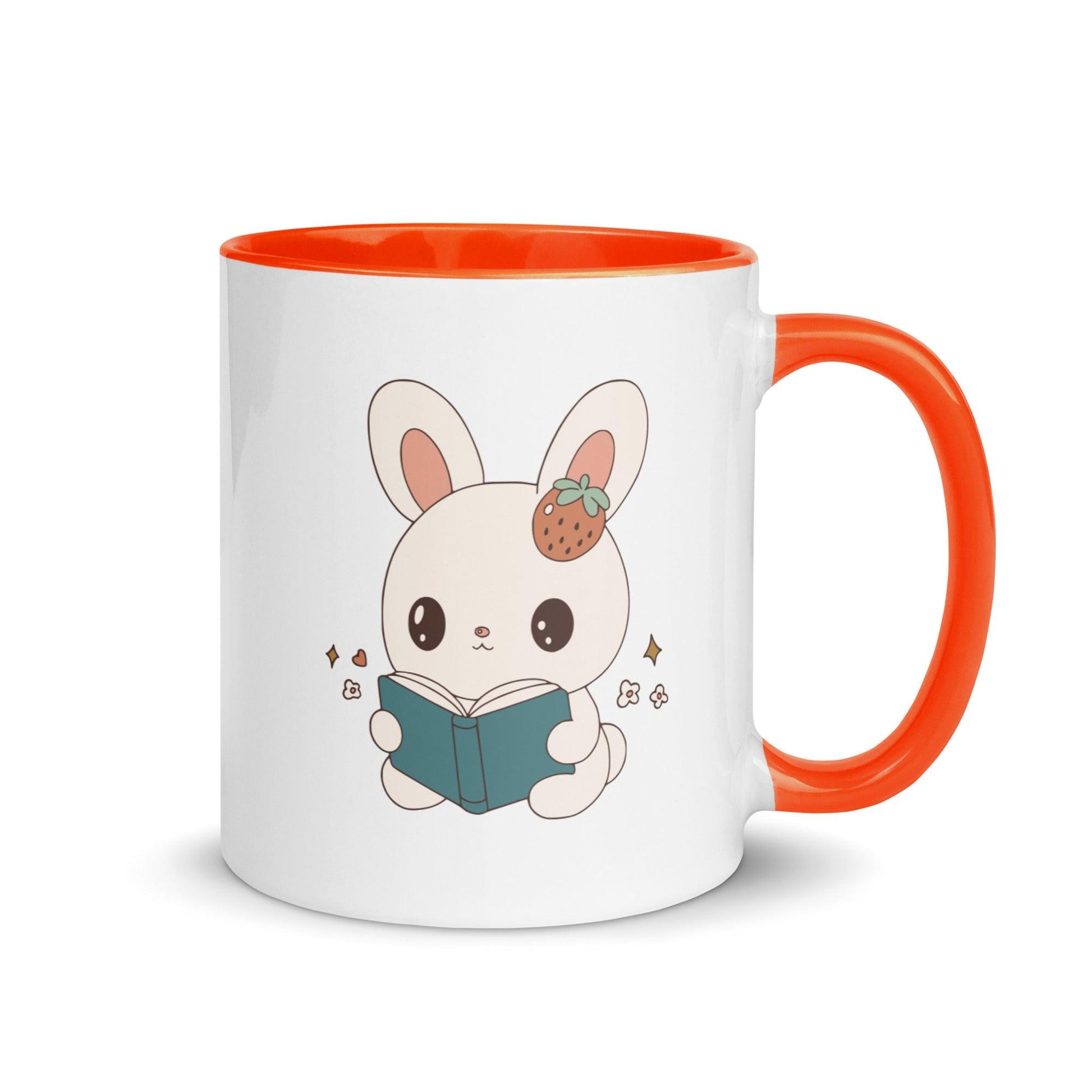 A Bunny Reading Her Book Mug - The Bean Workshop - animal mug, book lover gift, book mug, bookaholic gift, bookworm gift, bunny mug, coffee mug, cute mug, read everyday, reading bunny, reading mug, Short n' Sweet Collection