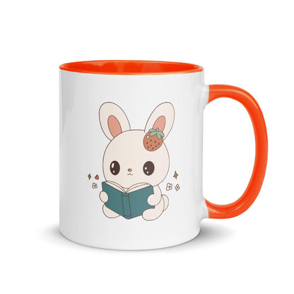 A Bunny Reading Her Book Mug - The Bean Workshop - animal mug, book lover gift, book mug, bookaholic gift, bookworm gift, bunny mug, coffee mug, cute mug, read everyday, reading bunny, reading mug, Short n' Sweet Collection