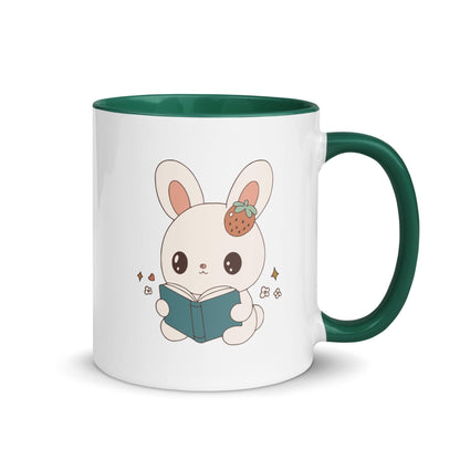 A Bunny Reading Her Book Mug - The Bean Workshop - animal mug, book lover gift, book mug, bookaholic gift, bookworm gift, bunny mug, coffee mug, cute mug, read everyday, reading bunny, reading mug, Short n' Sweet Collection