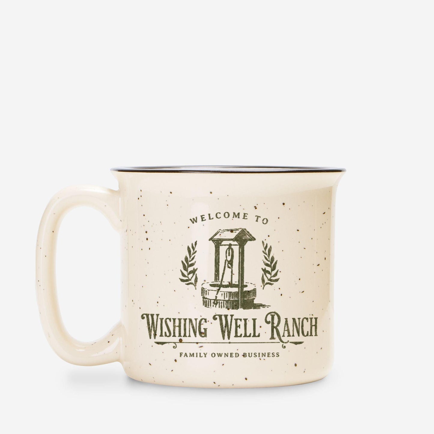 Wishing Well Ranch Speckled Ceramic Camp Mug