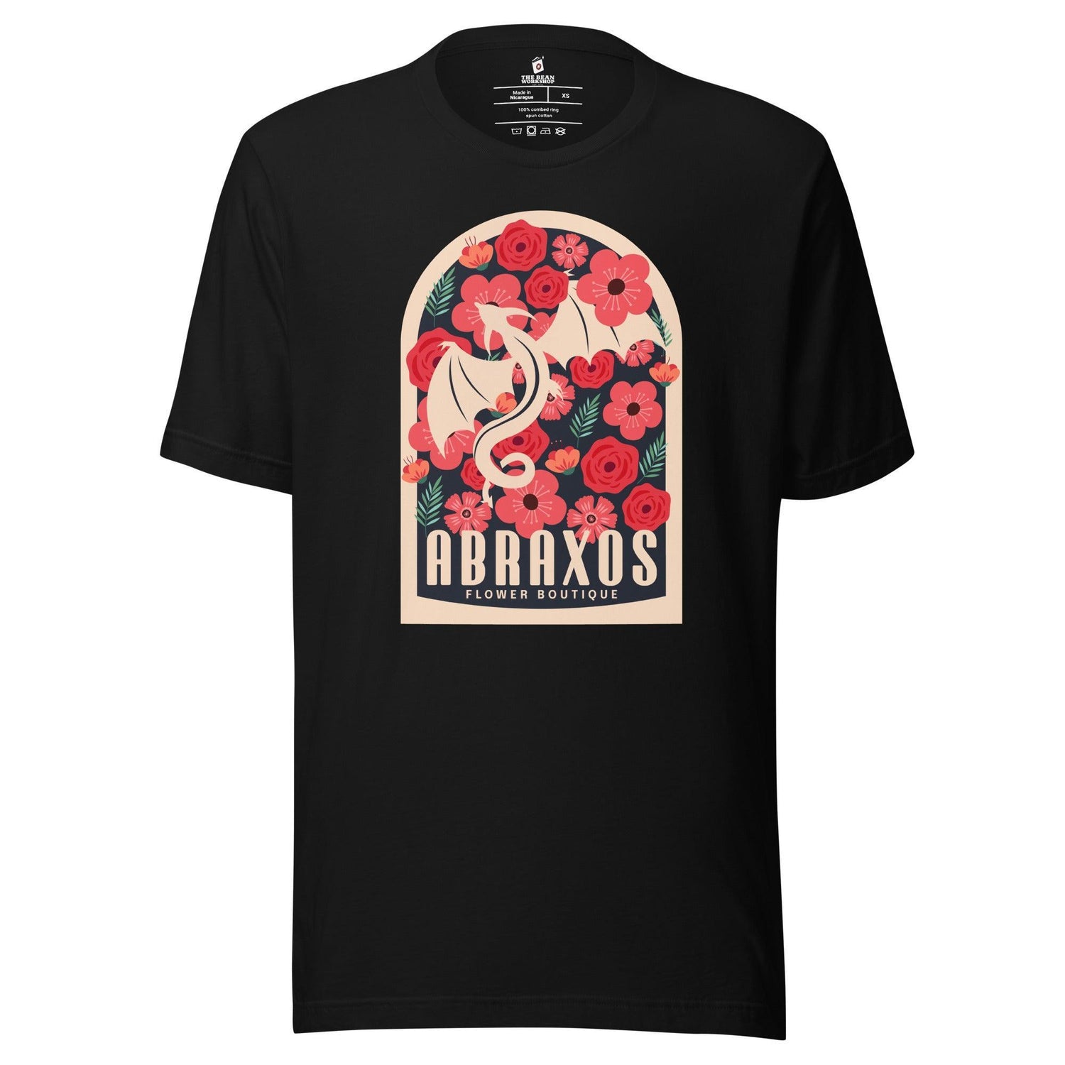 Abraxos Flower Boutique T-Shirt - The Bean Workshop - aelin galathynius, colorful, flower, manon blackbeak, minimalist, minimalistic, sarah j. maas, t-shirt, throne of glass, tog