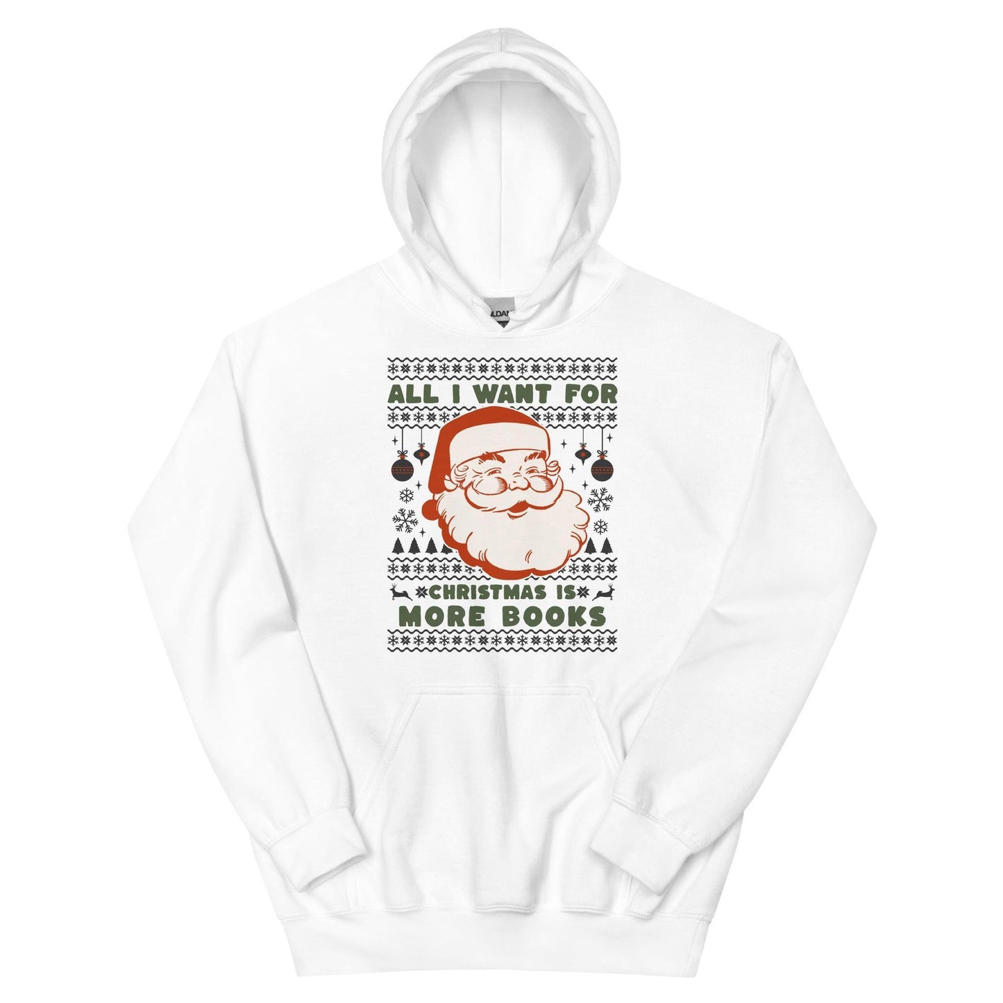 All I Want For Christmas Is More Books Hoodie - The Bean Workshop - christmas, holiday, hoodie, retro