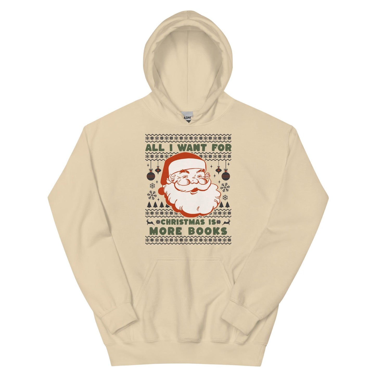 All I Want For Christmas Is More Books Hoodie - The Bean Workshop - christmas, holiday, hoodie, retro
