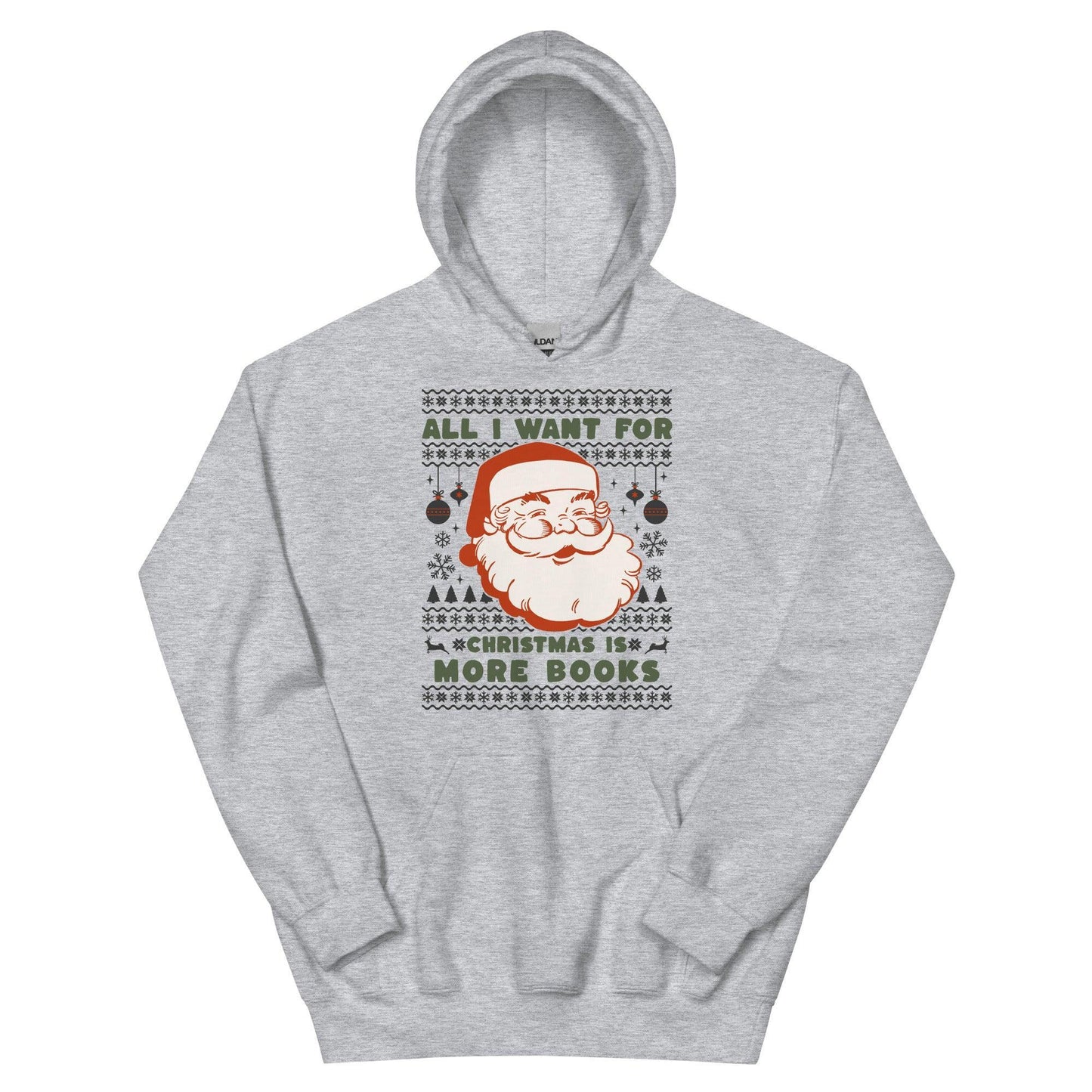 All I Want For Christmas Is More Books Hoodie - The Bean Workshop - christmas, holiday, hoodie, retro