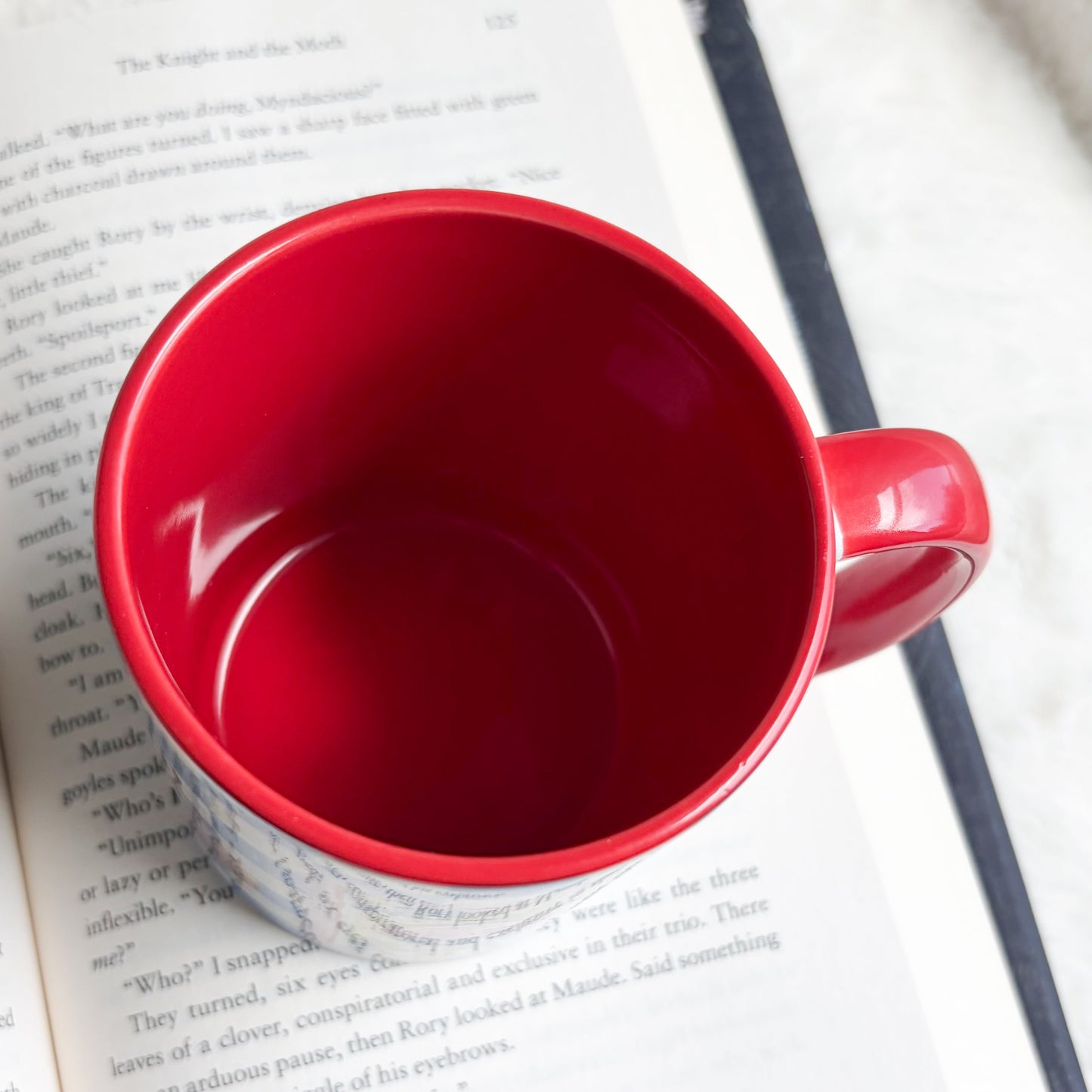 Amalfi Blue Checkered Mug with Red Handle