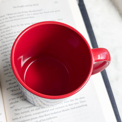 Amalfi Blue Checkered Mug with Red Handle