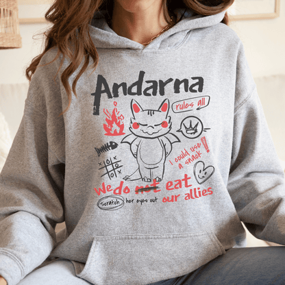 Andarna Hoodie - The Bean Workshop - fourth wing, hooded sweatshirt, hoodie, iron flame, onyx storm, rebecca yarros