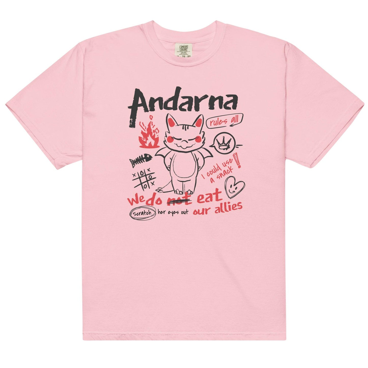 Andarna Tee Shirt - The Bean Workshop - fourth wing, iron flame, onyx storm, rebecca yarros, tee shirt