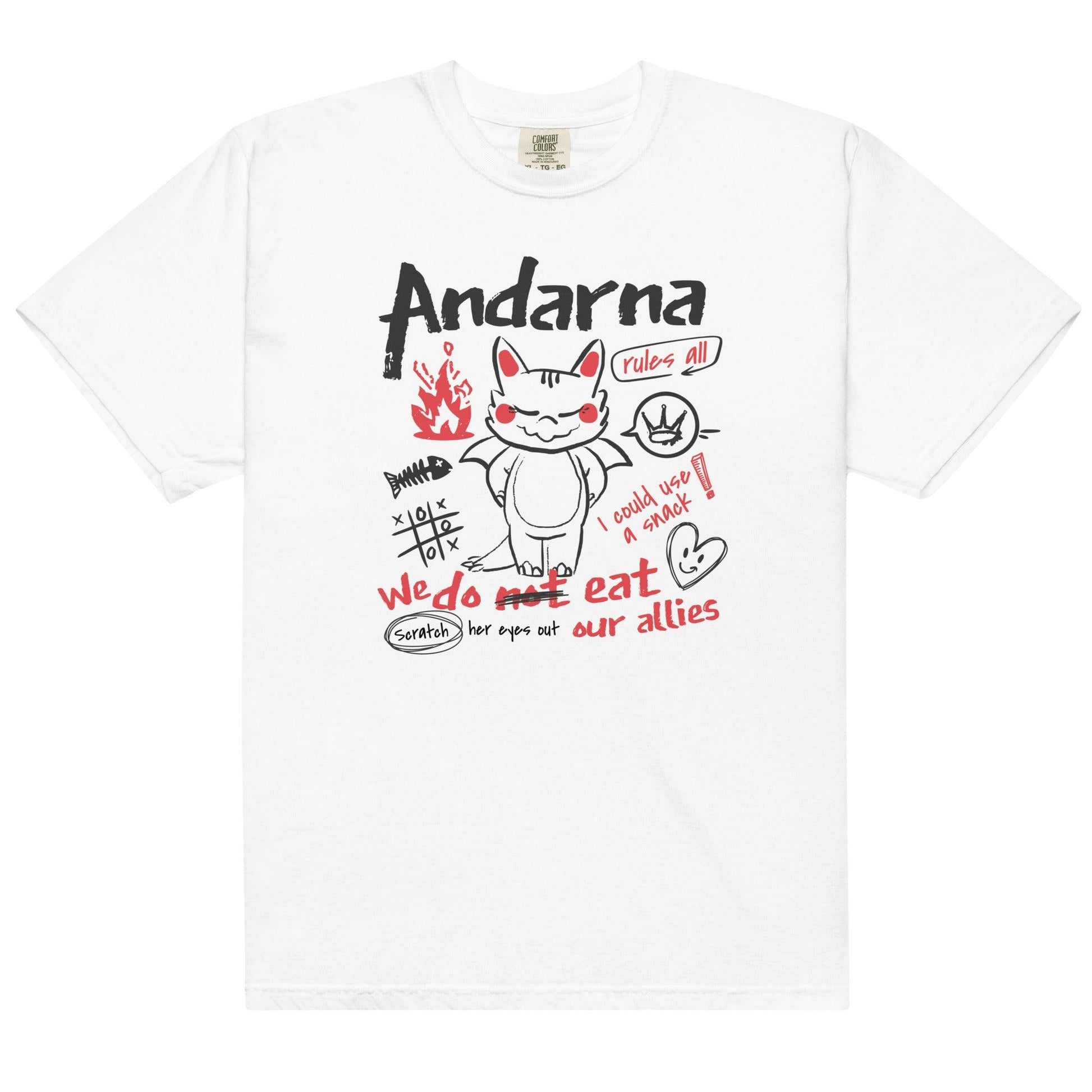 Andarna Tee Shirt - The Bean Workshop - fourth wing, iron flame, onyx storm, rebecca yarros, tee shirt