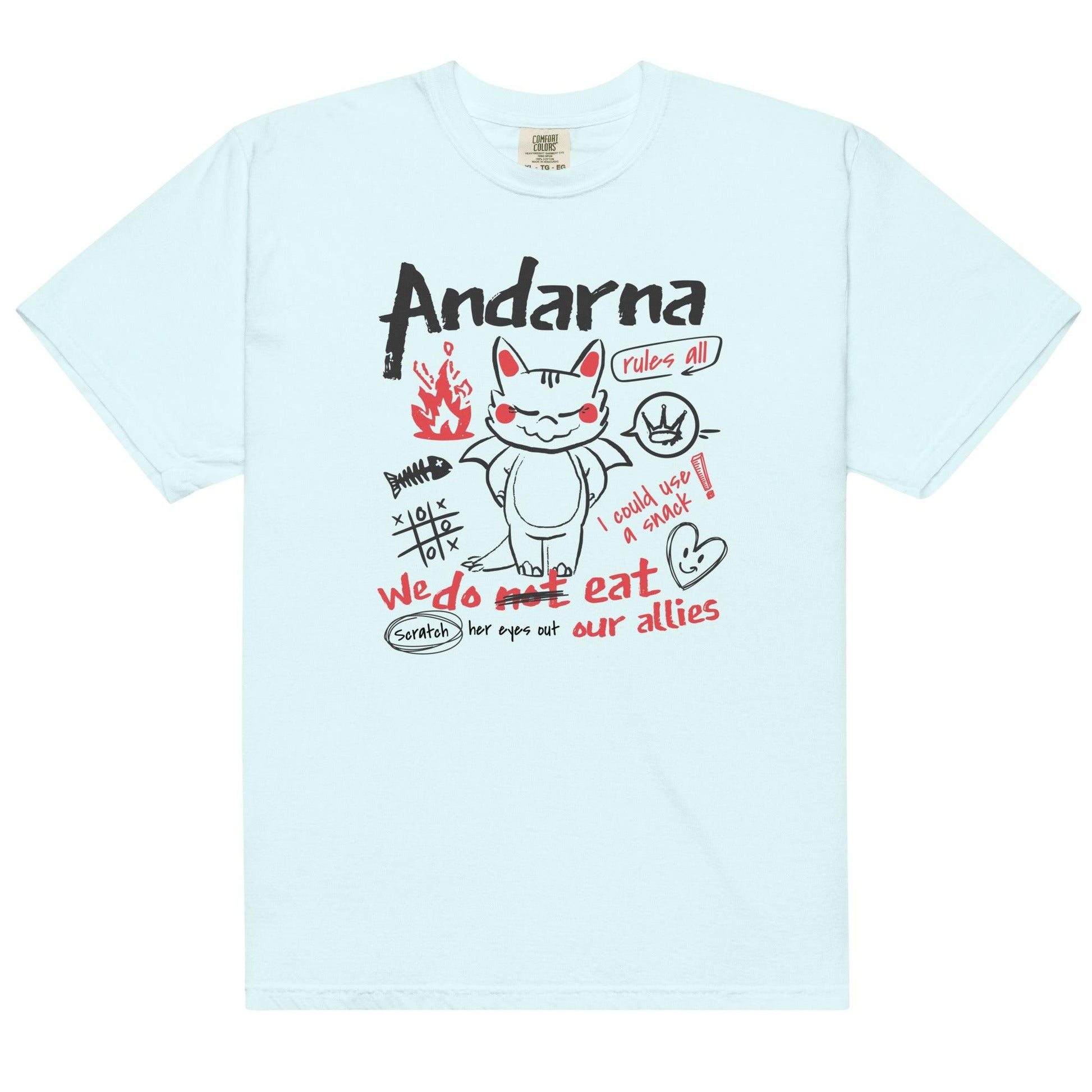 Andarna Tee Shirt - The Bean Workshop - fourth wing, iron flame, onyx storm, rebecca yarros, tee shirt