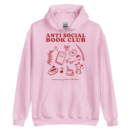 Anti-Social Book Club Hoodie - The Bean Workshop - AntiSocialBookClub, BookLoverStyle, BookwormFashion, CozyReaders, hoodie, IntrovertApparel, read everyday, ReadingComfort, valentine