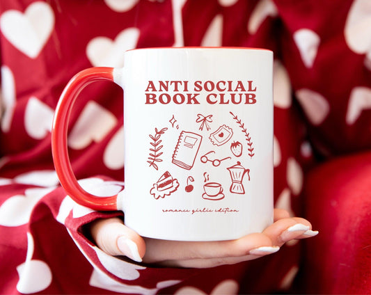 Anti-Social Book Club Mug - The Bean Workshop - AntiSocialBookClub, BookLoverAccessories, ceramic mug, LiteraryGifts, mug, read everyday, ReadingComfort, valentine, Valentine's Day Picks
