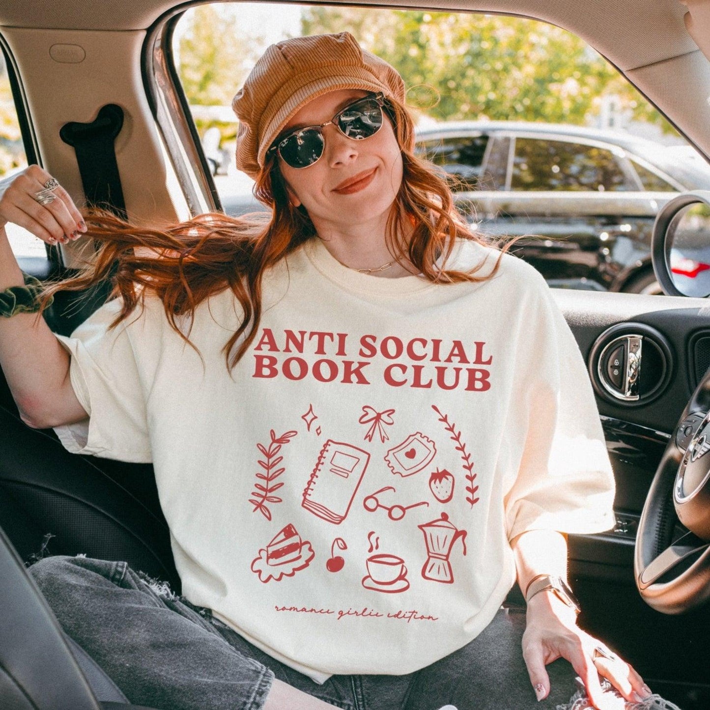 Anti Social Book Club T-shirt - The Bean Workshop - Anti Social Book Club, book lover, read everyday, t-shirt, tee, valentine