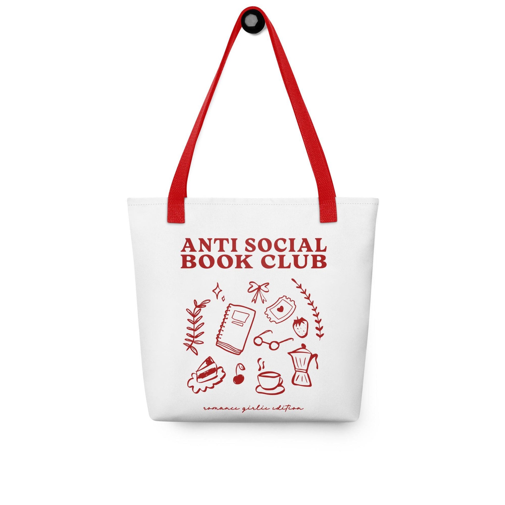 Anti-Social Book Club Tote Bag - The Bean Workshop - AntiSocialBookClub, BookLoverAccessories, BookwormFashion, LiteraryTote, read everyday, ReadingComfort, tote, tote bag, valentine, Valentine's Day Picks