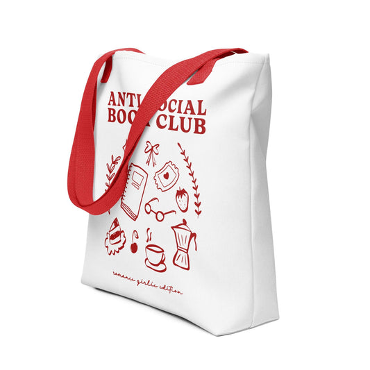Anti-Social Book Club Tote Bag - The Bean Workshop - AntiSocialBookClub, BookLoverAccessories, BookwormFashion, LiteraryTote, read everyday, ReadingComfort, tote, tote bag, valentine, Valentine's Day Picks