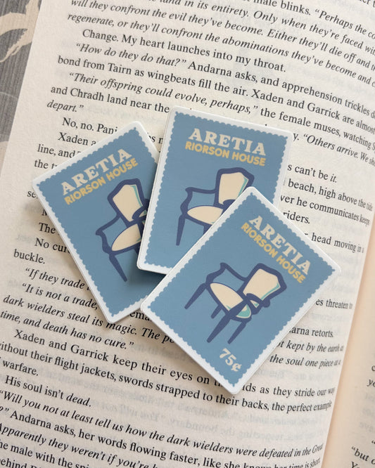 Aretia Riorson House Stamp Sticker - The Bean Workshop - Aretia sticker, Bookish Gift, bookish sticker, dain aetos, die cut sticker, Empyrean series, fourth wing, Fourth Wing Merch, Fourth Wing Sticker, IMOGEN CARDULO, Liam Mairi, rebecca yarros, Rebecca Yarros Sticker, rhiannon Matthias, ridoc gamlyn, Riorson House, sticker, vinyl sticker, violet sorrengail, xaden riorson