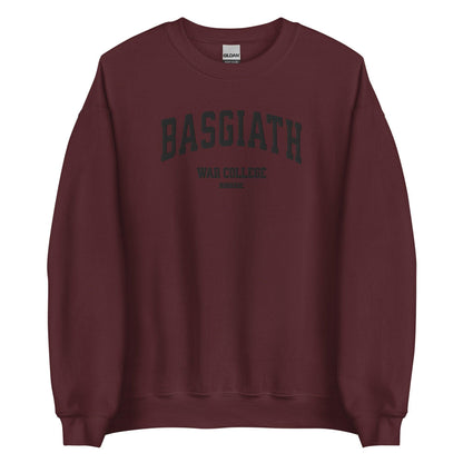 Basgiath War College Embroidered Crewneck Sweatshirt - The Bean Workshop - embroidered, fourth wing, rebecca yarros, sweatshirt
