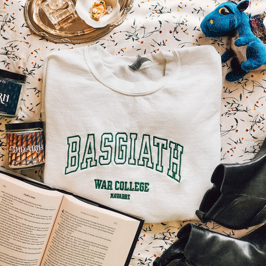 Basgiath War College Embroidered Sweater - The Bean Workshop - embroidered, fourth wing, rebecca yarros, sweatshirt
