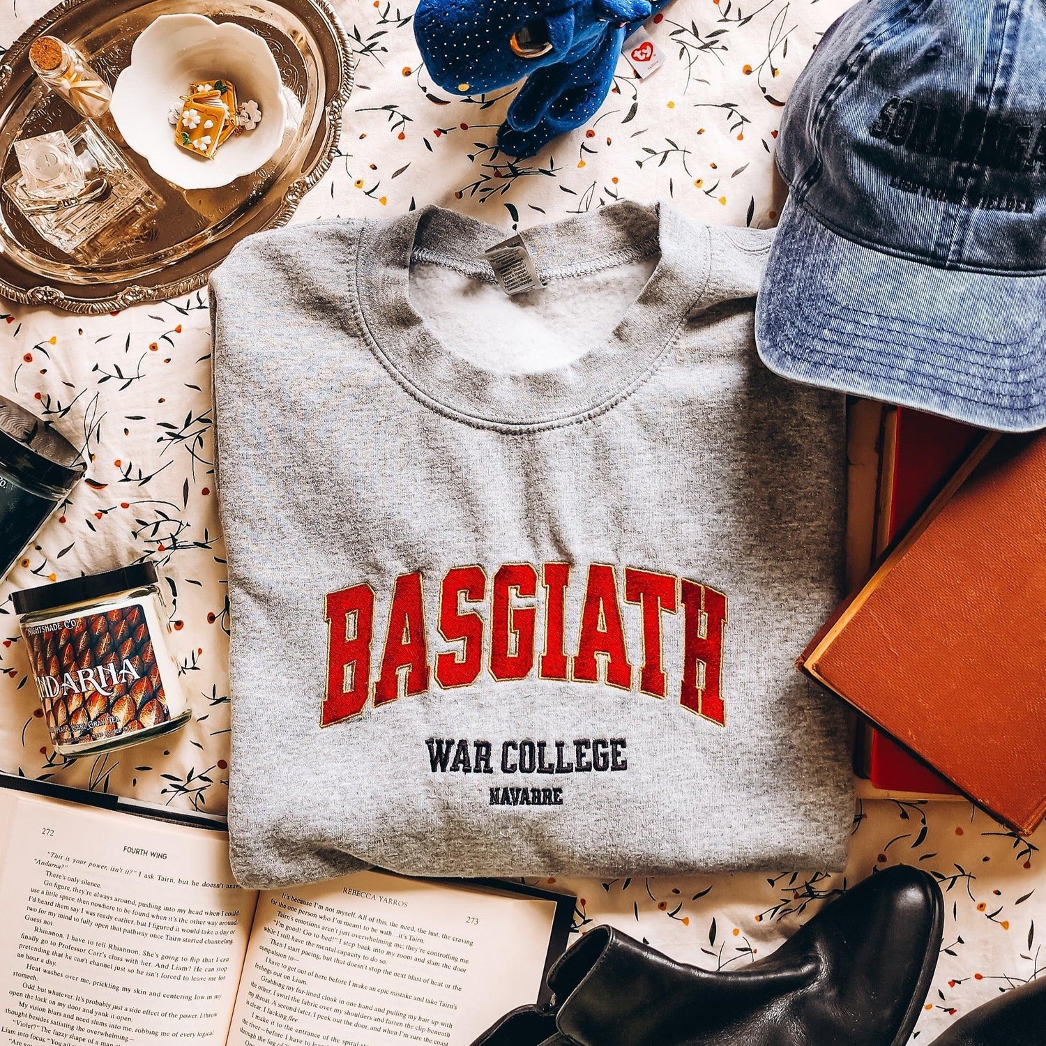 Basgiath War College Embroidered Sweatshirt - The Bean Workshop - embroidered, fourth wing, rebecca yarros, sweatshirt
