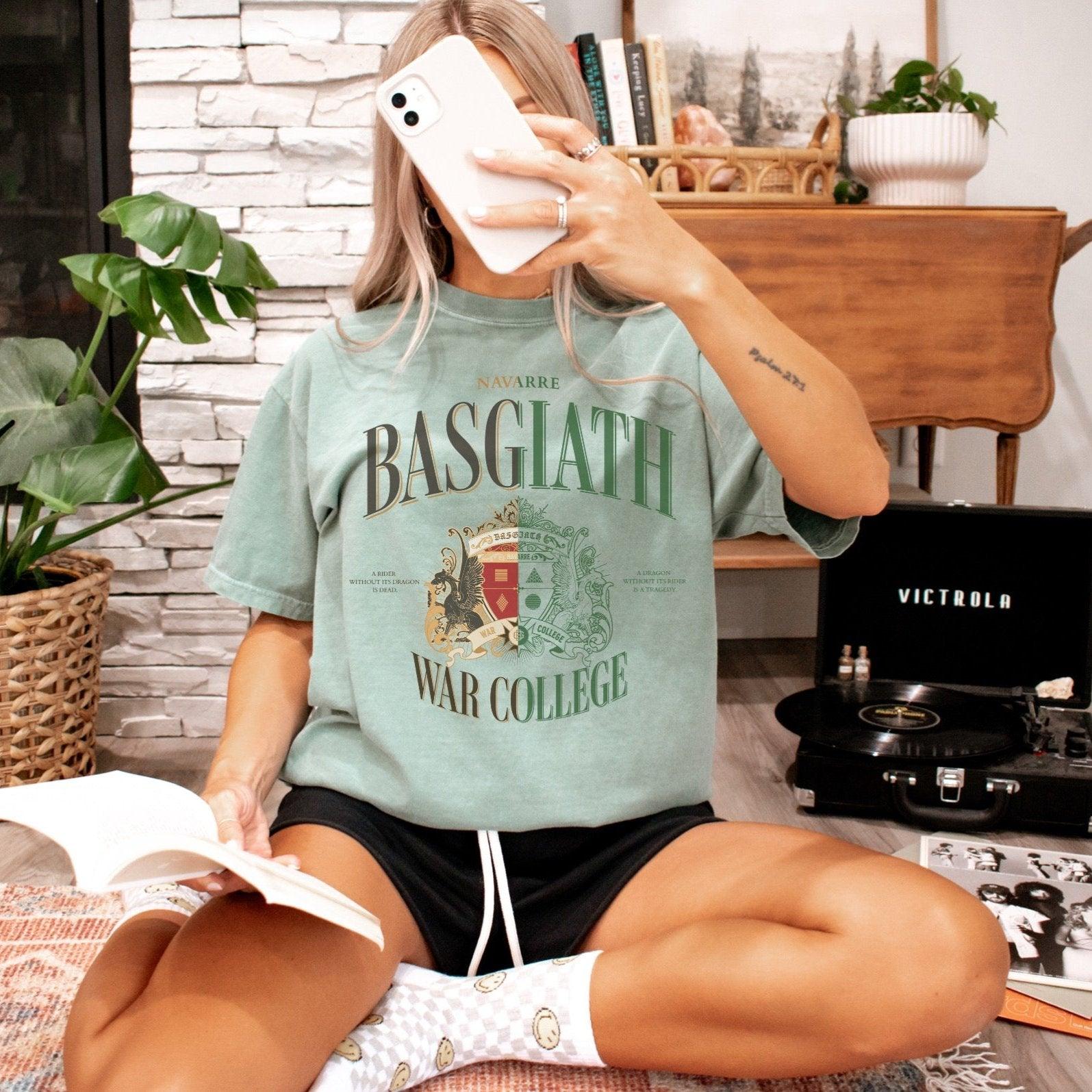 Basgiath War College Tee Shirt - The Bean Workshop - box tee, fourth wing, rebecca yarros