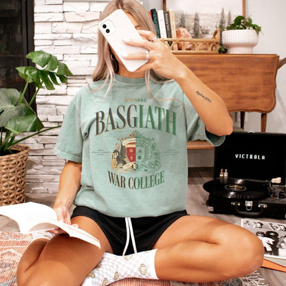 Basgiath War College Tee Shirt - The Bean Workshop - box tee, fourth wing, rebecca yarros