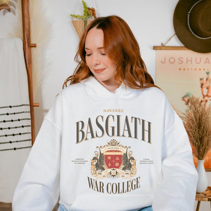 Basgiath War College Vintage Style Hooded Sweater - The Bean Workshop - fourth wing, hoodie, rebecca yarros