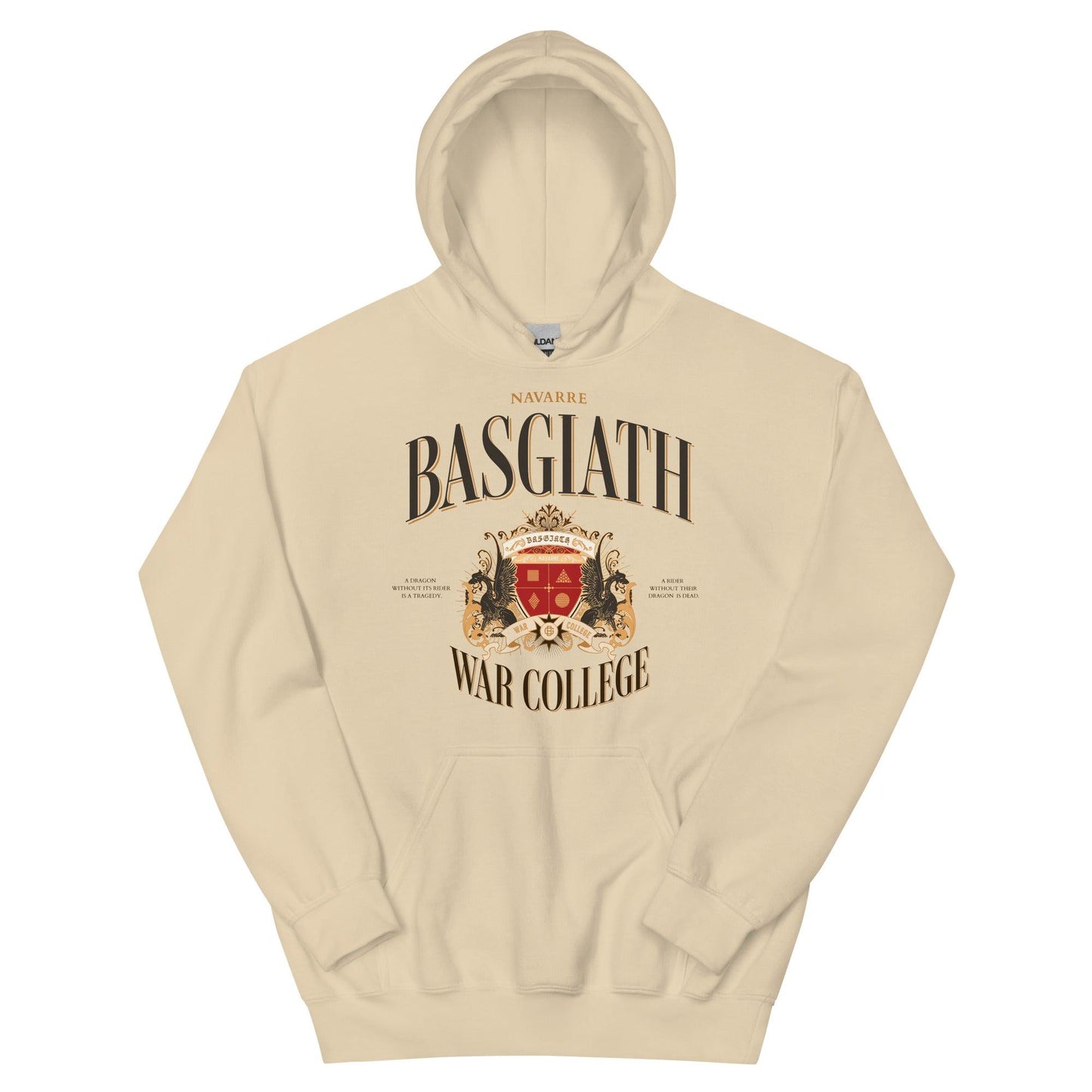 Basgiath War College Vintage Style Hooded Sweater - The Bean Workshop - fourth wing, hoodie, rebecca yarros