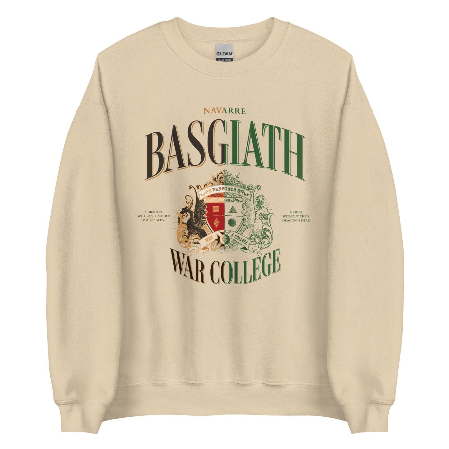 Basgiath War College Vintage Style Sweater - The Bean Workshop - fourth wing, rebecca yarros, sweater, sweatshirt, the empyrean series