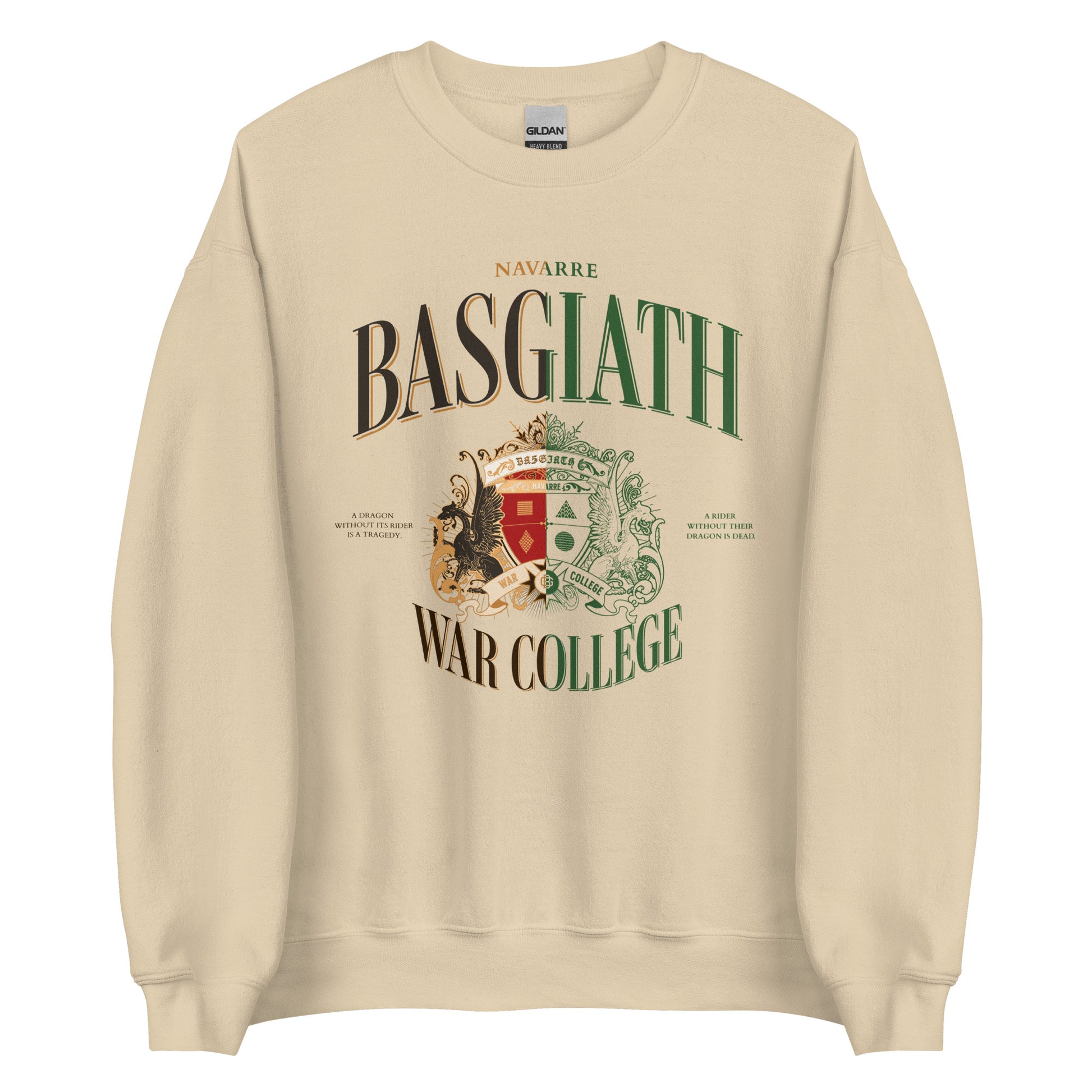 Basgiath War College Vintage Style Sweater - The Bean Workshop - fourth wing, rebecca yarros, sweater, sweatshirt, the empyrean series