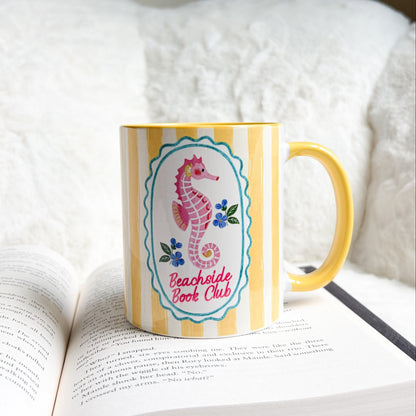 Beachside Book Club Yellow Stripe Ceramic Mug
