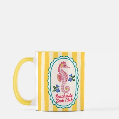 Beachside Book Club Yellow Stripe Ceramic Mug