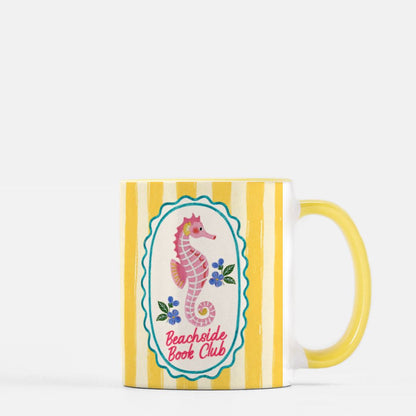 Beachside Book Club Yellow Stripe Ceramic Mug
