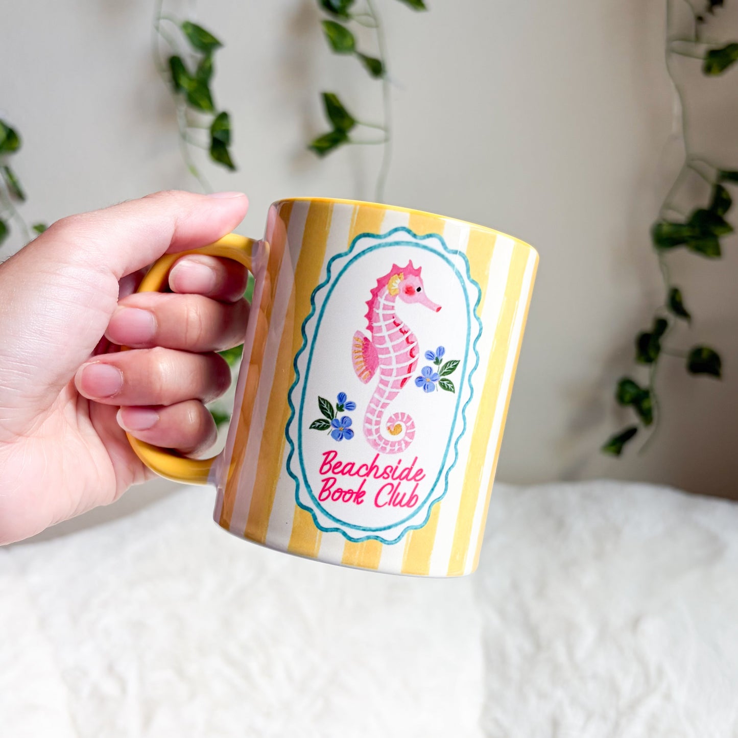 Beachside Book Club Yellow Stripe Ceramic Mug