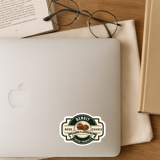 Benoit Farms & Gardens Sticker - The Bean Workshop - Benoit Farms & Gardens, book lover gift, Bookish Accesories, Bookish Gift, bookish sticker, cottagecore, die cut sticker, Marissa Meyer, Marissa Meyer merch, Scarlet, Scarlet Benoit, sci-fi fairy tale, Sticker, The Lunar Chronicles, The Lunar Chronicles merch, Wolf