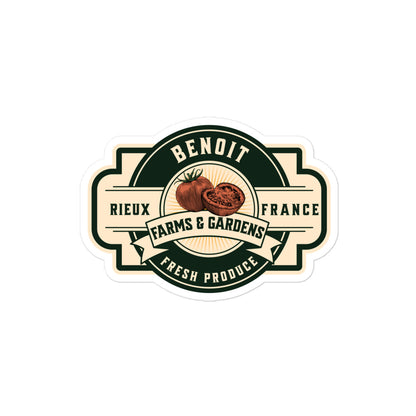 Benoit Farms & Gardens Sticker - The Bean Workshop - Benoit Farms & Gardens, book lover gift, Bookish Accesories, Bookish Gift, bookish sticker, cottagecore, die cut sticker, Marissa Meyer, Marissa Meyer merch, Scarlet, Scarlet Benoit, sci-fi fairy tale, Sticker, The Lunar Chronicles, The Lunar Chronicles merch, Wolf