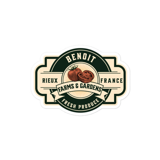 Benoit Farms & Gardens Sticker - The Bean Workshop - Benoit Farms & Gardens, book lover gift, Bookish Accesories, Bookish Gift, bookish sticker, cottagecore, die cut sticker, Marissa Meyer, Marissa Meyer merch, Scarlet, Scarlet Benoit, sci-fi fairy tale, Sticker, The Lunar Chronicles, The Lunar Chronicles merch, Wolf
