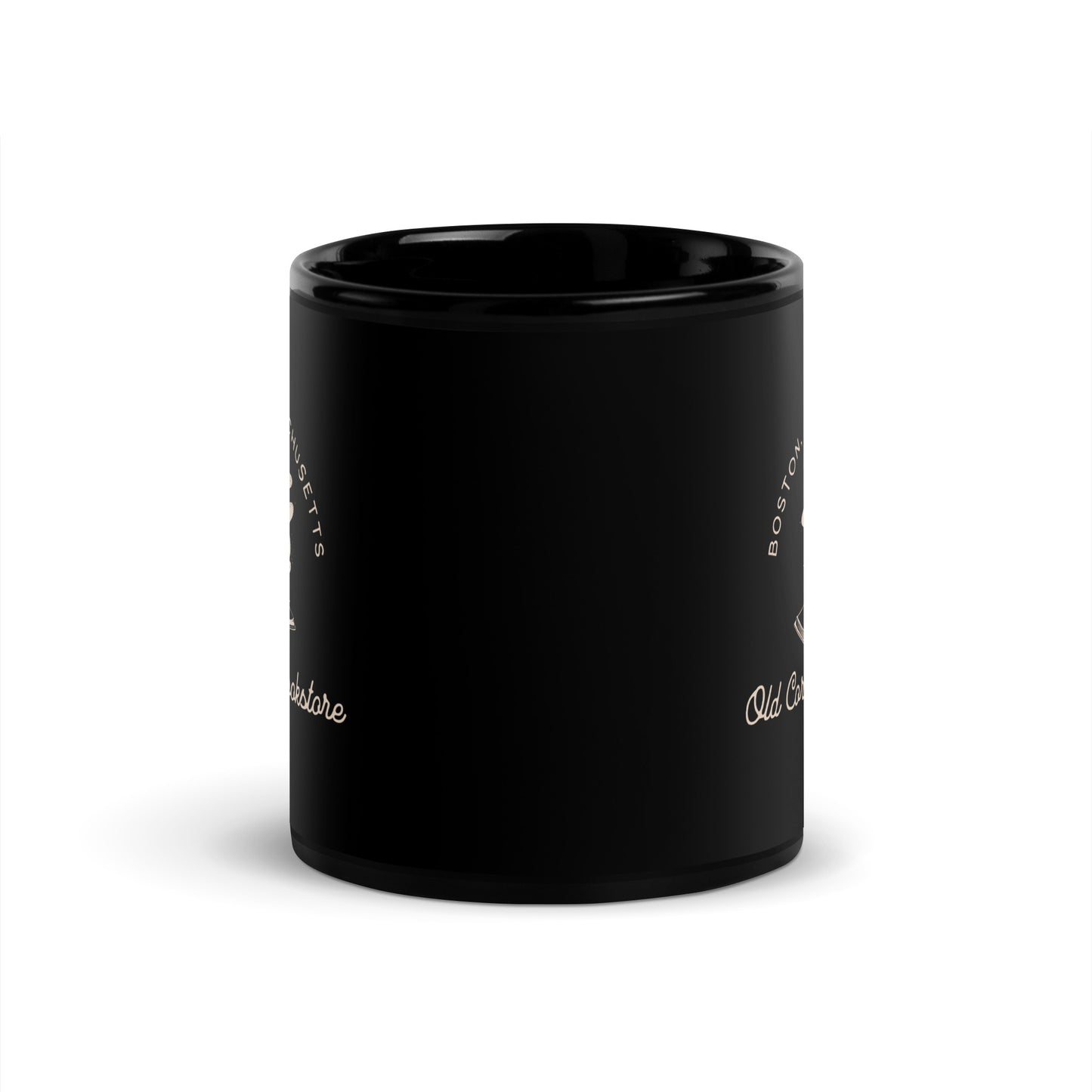 Old Corner Bookstore Black Glossy Mug