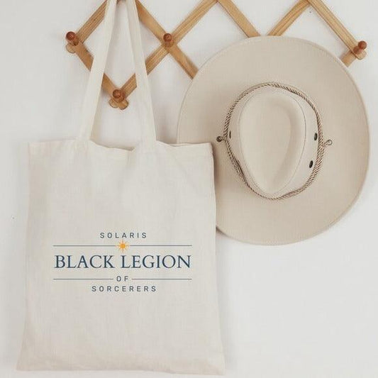 Black Legion Sorcerer Organic Cotton Twill Tote Bag - The Bean Workshop - air awakens, bag, elise kova, tote