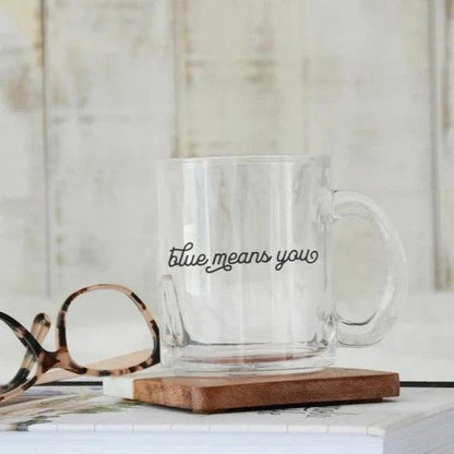 Blue Means You Glass Mug - The Bean Workshop - glass mug, mug, zodiac academy
