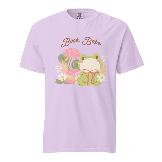 Book Babe T-Shirt - The Bean Workshop - Book Babe Frog Design, Bookish Fashion, Bookstagram, Cute Merch, Frog Lover, Kawaii Reading Shirt for Girls, Pastel Frogcore Apparel, Pink Bow Illustration, Reader Gift, Soft Girl Aesthetic, Summer Style, T-shirt, The Bean Workshop