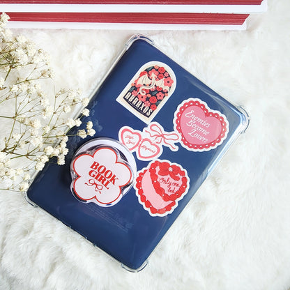 Book Girl Coquette Magnetic Kindle Grip or Phone Holder - The Bean Workshop - Bookish Accessories, kindle grip, reading accessories