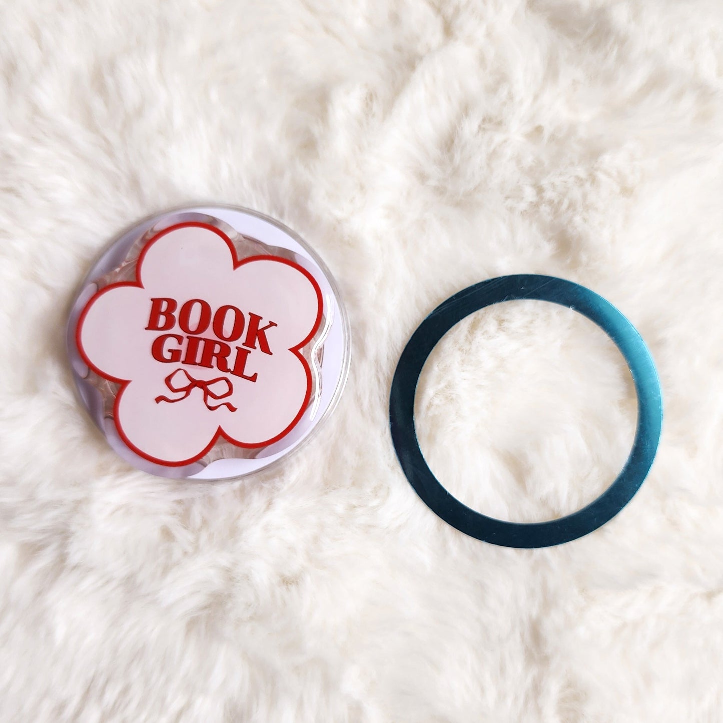 Book Girl Coquette Magnetic Kindle Grip or Phone Holder - The Bean Workshop - Bookish Accessories, kindle grip, reading accessories