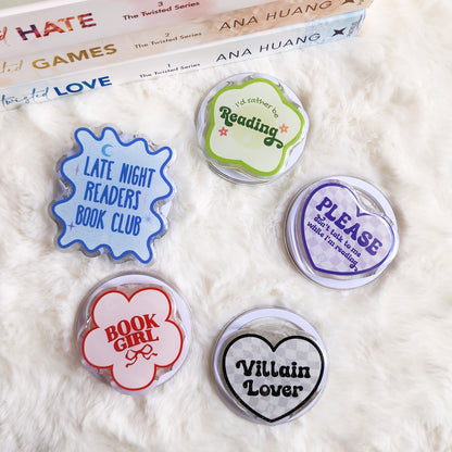 Book Girl Coquette Magnetic Kindle Grip or Phone Holder - The Bean Workshop - Bookish Accessories, kindle grip, reading accessories