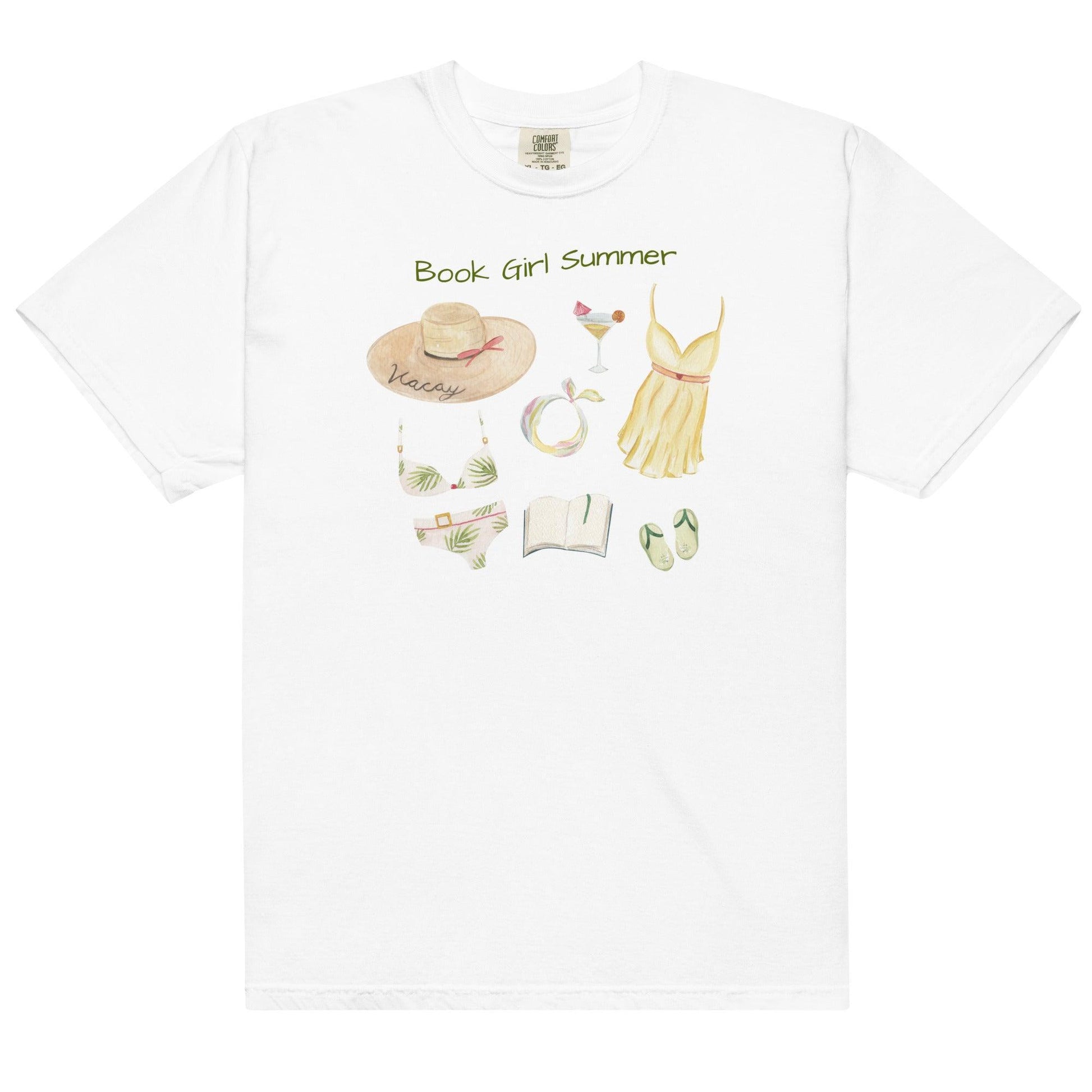 Book Girl Summer Tee Shirt - The Bean Workshop - book lover, girlie, outdoor, read everyday, summer, tee shirt