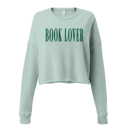 Book Lover Embroidered Crop Sweatshirt - The Bean Workshop - book lover, bookish, crop top, embroidered, minimalistic, sweatshirt